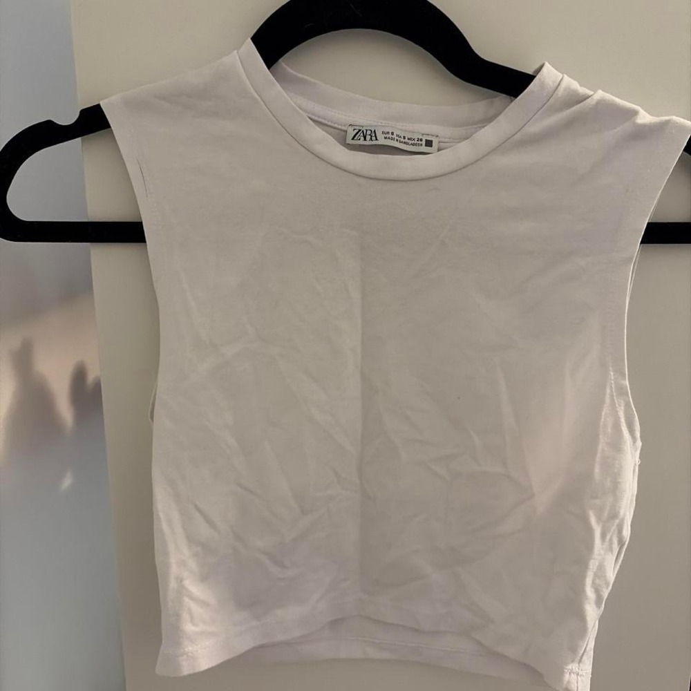 White Zara crop top